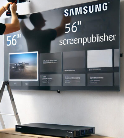 omplete digital signage package gives you everything you need: screen, media player, installation, and content setup support