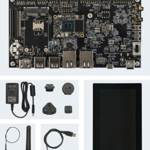 Evaluation kit for the UCM-iMX8M-Plus SoM: carrier board, optional display & LTE modem